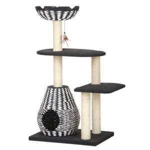 PetPals Ace Cat Tree Black & Tan 49 in