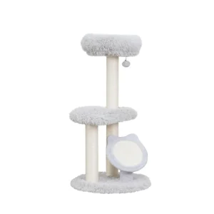PetPals Rockview 2-Level Cat Tree Ivory 37 in