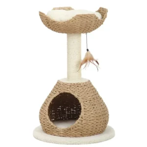PetPals Walk Up 2-Level Cat Tree Beige & Cream 29.5 in