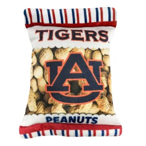 Pets First Auburn Tigers Plush Peanut Bag Dog Toy