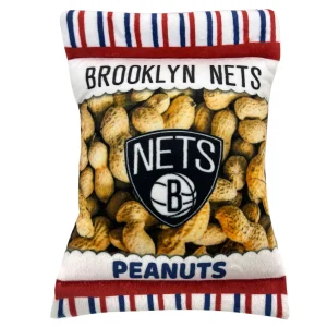 Pets First Brooklyn Nets Plush Peanut Bag Dog Toy