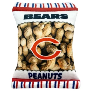 Pets First Chicago Bears Plush Peanut Bag Dog Toy