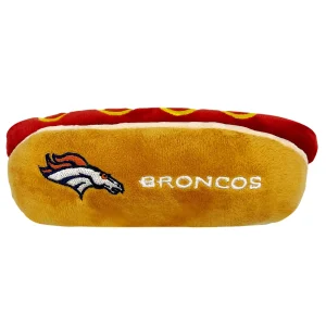 Pets First Denver Broncos Plush Hot Dog Dog Toy