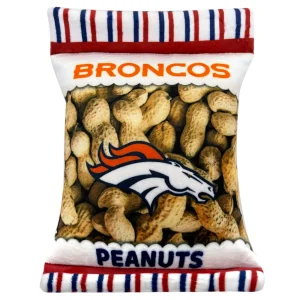 Pets First Denver Broncos Plush Peanut Bag Dog Toy
