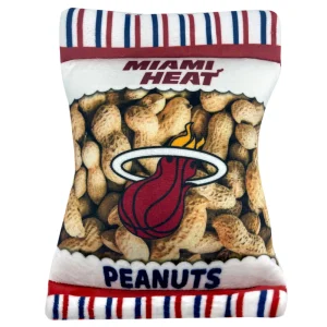 Pets First Miami Heat Plush Peanut Bag Dog Toy