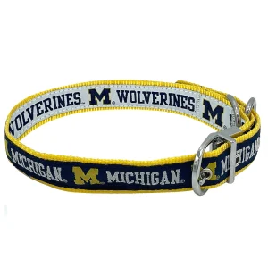 Pets First Michigan Wolverines Reversible Dog Collar