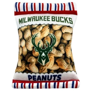 Pets First Milwaukee Bucks Plush Peanut Bag Dog Toy