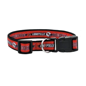 Pets First NCAA Louisville Satin Dog Collar