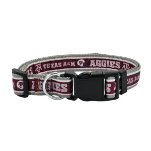 Pets First NCAA Texas A & M Satin Dog Collar
