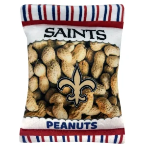 Pets First New Orleans Saints Plush Peanut Bag Dog Toy