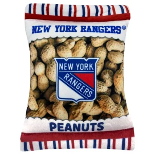 Pets First New York Rangers Plush Peanut Bag Dog Toy