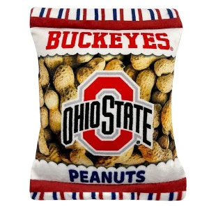 Pets First Ohio State Buckeyes Plush Peanut Bag Dog Toy