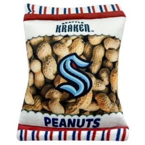 Pets First Seattle Krakens Plush Peanut Bag Dog Toy