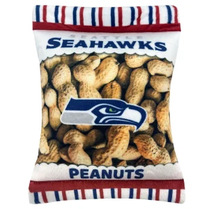 Pets First Seattle Seahawks Plush Peanut Bag Dog Toy
