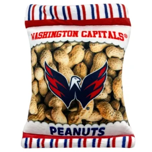 Pets First Washington Capitals Plush Peanut Bag Dog Toy