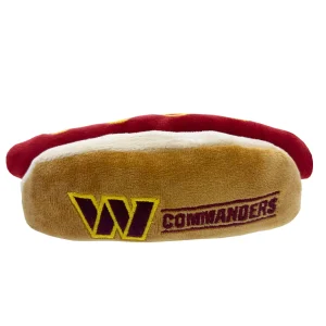 Pets First Washington Commanders Plush Hot Dog Dog Toy