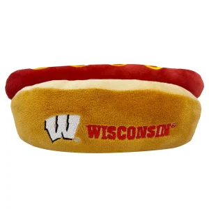 Pets First Wisconsin Badgers Plush Hot Dog Dog Toy