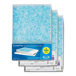 PetSafe Cat Scoop Free Complete Litter Tray, Blue, 3-Count