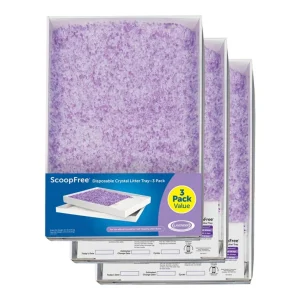 PetSafe Cat Scoop Free Complete Litter Tray Lavender, 3-Count
