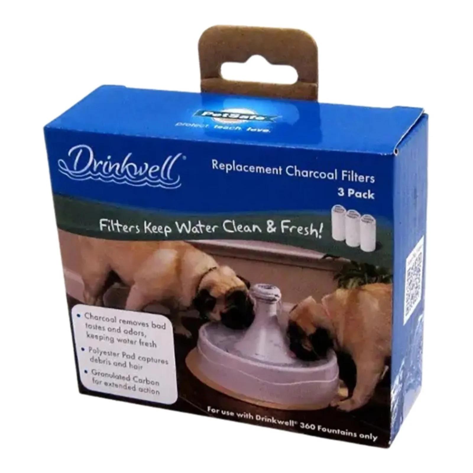 PetSafe Dog & Cat Drinkwell Replacement Carbon 360 Filter, 3-Count