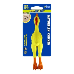 Petsport USA NaturFlex Natural Latex Rubber Dog Toy Chicken, 6 in, Tiny Tot