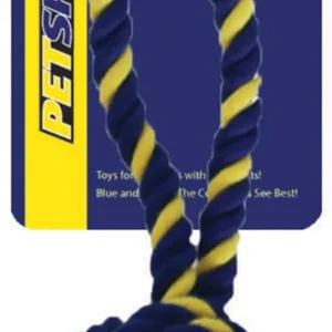 Petsport USA Twisted Chew Monkey Fist Dog Toy Blue, Yellow 1ea/7 in, Mini