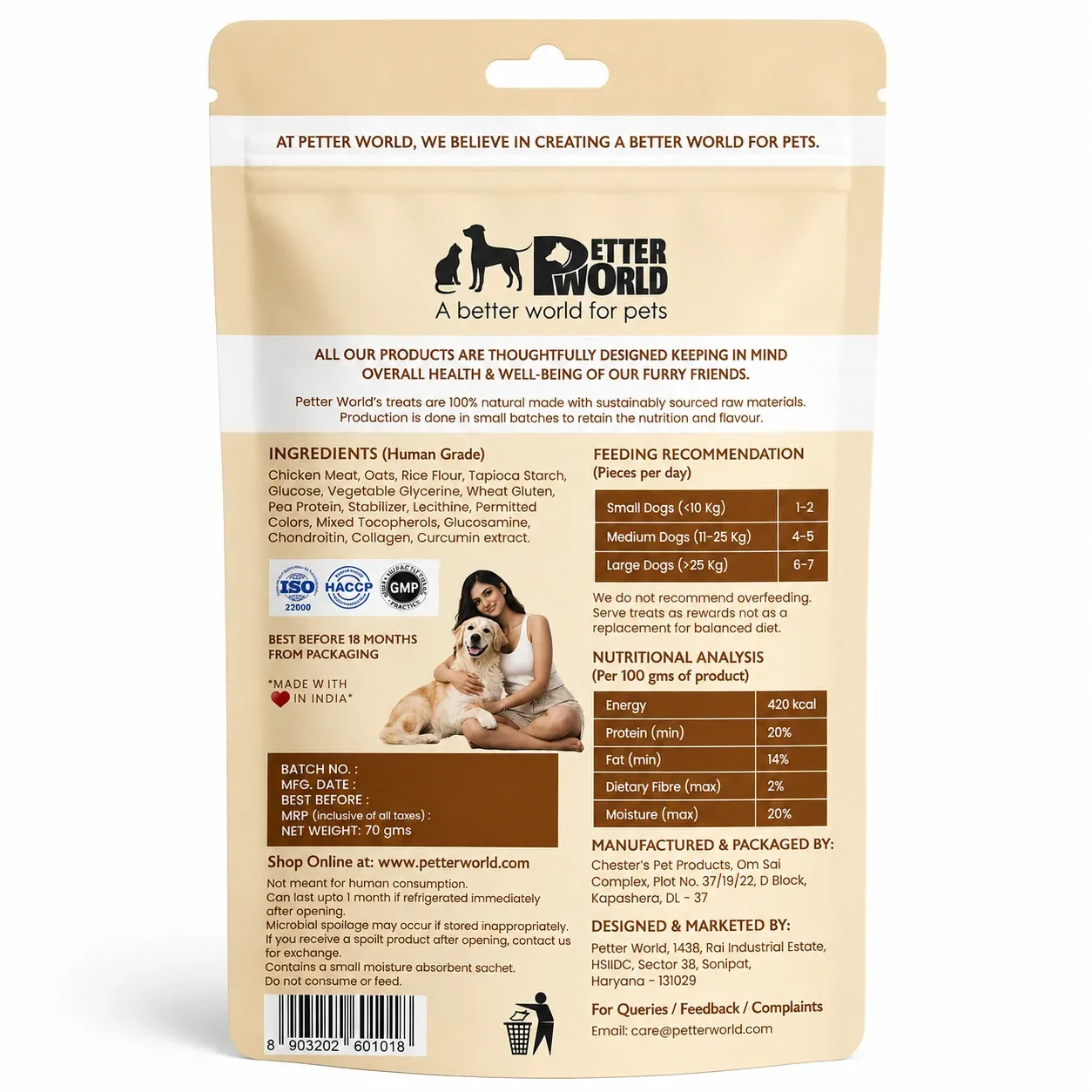 Petter World Hip & Joint Sticks with Glucosamine & Collagen Dog Treats - Image 2