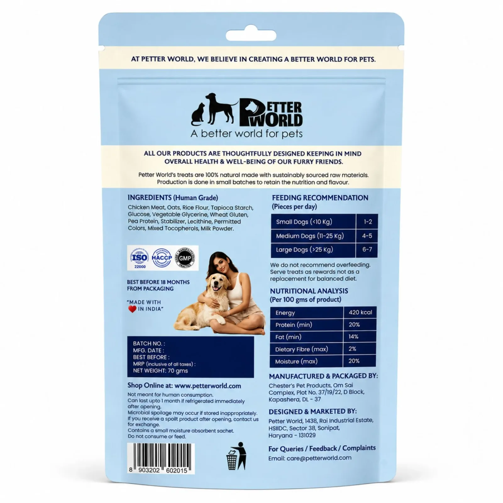 Petter World Milk & Chicken Sticks Soft Gourmet Dog Treats - Image 2