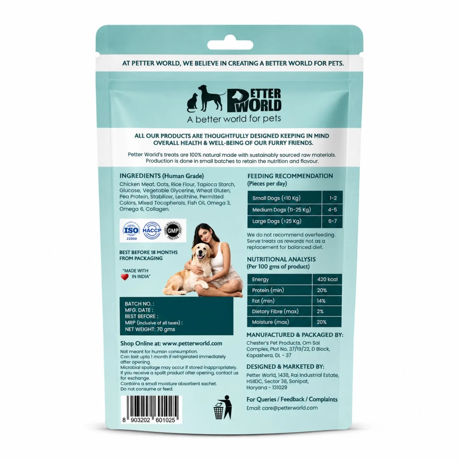 Petter World Skin & Coat Sticks with Omega 3 & 6 Dog Treats - Image 2
