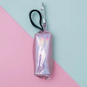 Pink Holographic Dog Waste Bag Dispenser