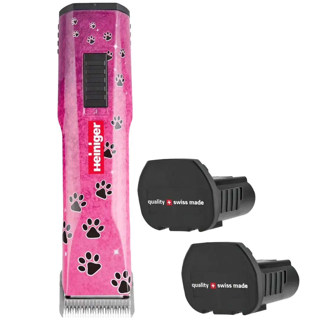 Pink Paws Saphir Cordless Clipper with Two Batteries by Heiniger