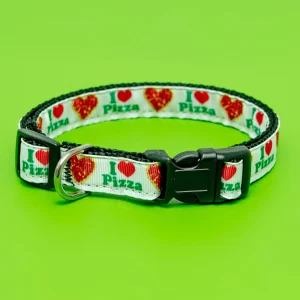 Pizza Party Dog Collar (Made in the USA) <>