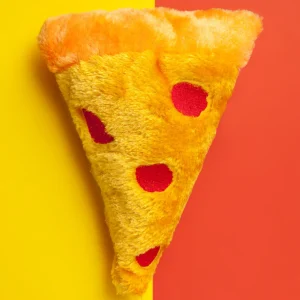 Pizza Slice Squeaky Plush Dog Toy