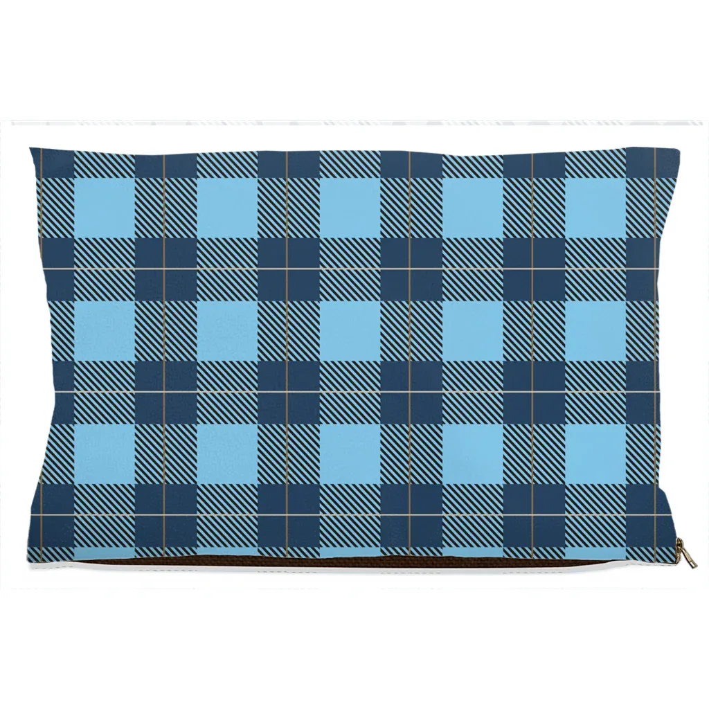 Plaid Blue Dog Bed