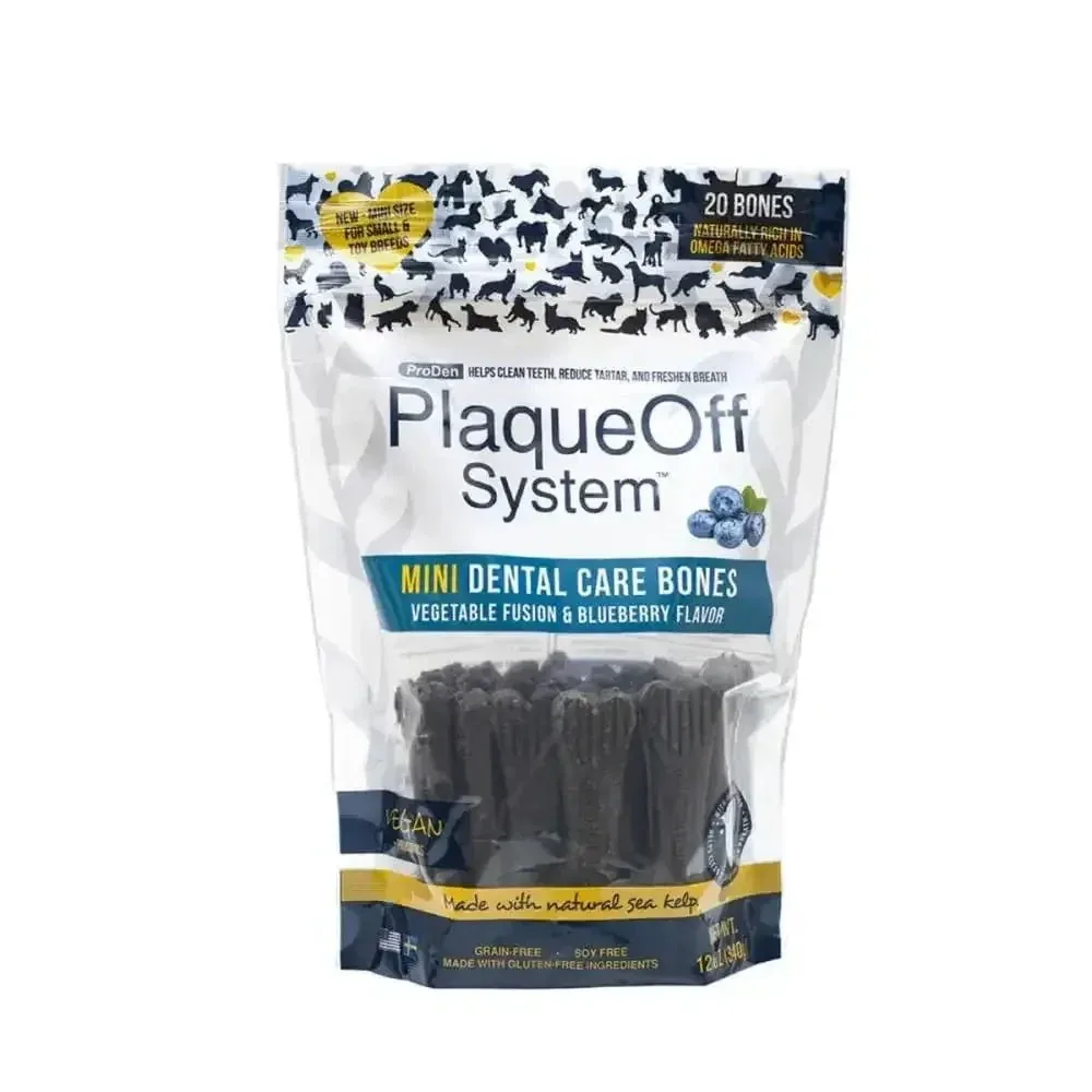 PlaqueOff Dental Care Bones Vegetable Fusion with Blueberry Mini
