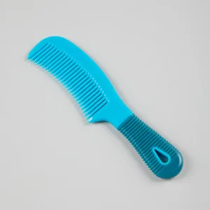 Plastic Mane Comb with Handle - Large Med Blue & Peacock