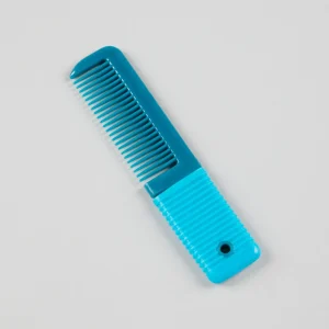Plastic Mane Comb with Handle - Small Med Blue & Peacock