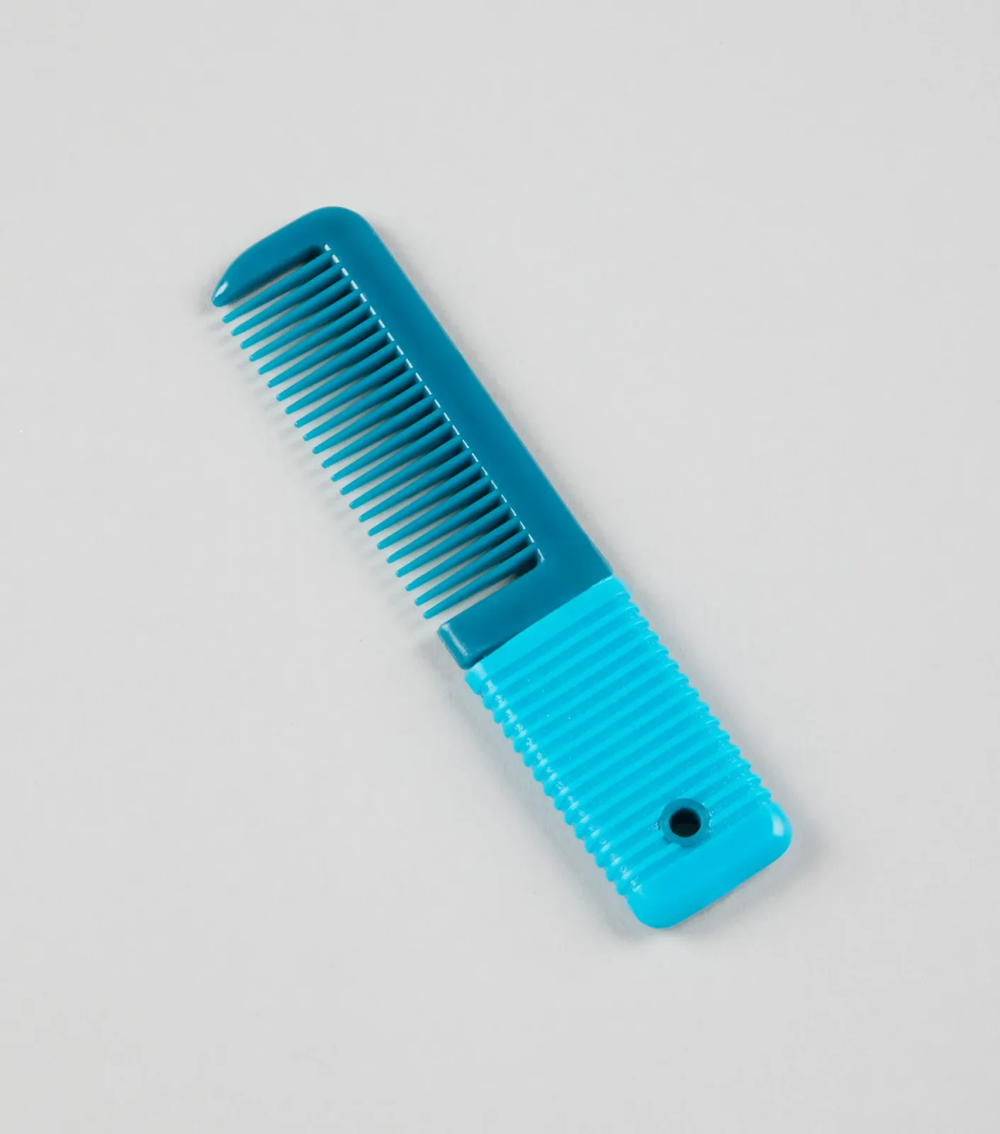 Plastic Mane Comb with Handle - Small Med Blue & Peacock