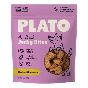 Plato Dog Jerky Bites, Chicken With Blueberry 6oz
