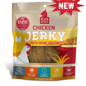 Plato Dog Jerky Chicken With Bone Broth 7oz.