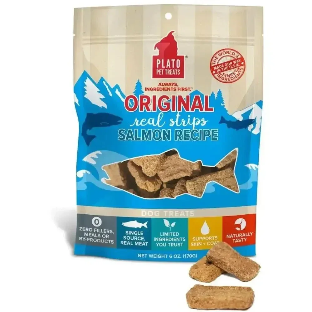 Plato Original Real Strips Salmon Dog Treats