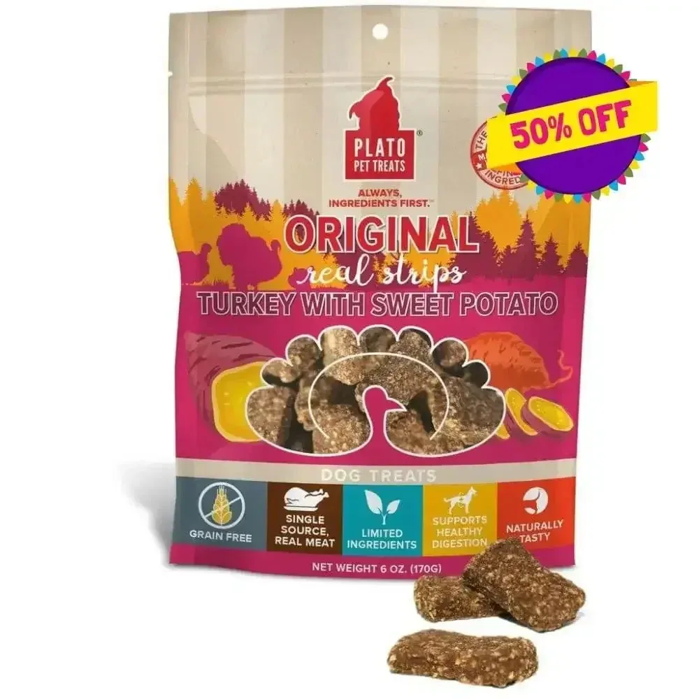 Plato Original Real Strips Turkey & Sweet Potato Dog Treats