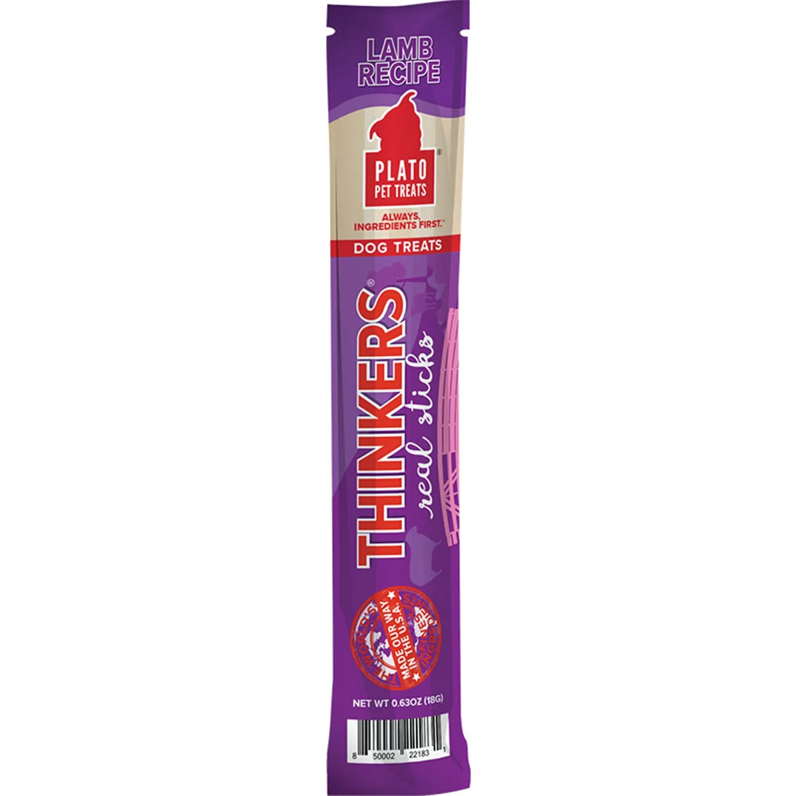 Plato Thinkers Single Lamb Dog Treats, 12-Count