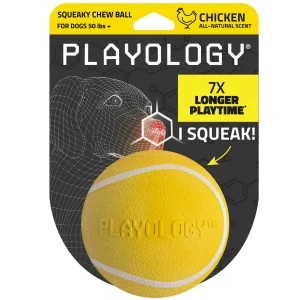Playology Chicken Scented Squeaky Chew Ball Dog Toy, Jumbo, XL