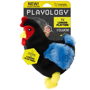 Playology Clucking Hen Chicken Scent Plush Dog Toy, Medium