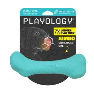 Playology Crunch Bone Peanut Butter Scent Chew Dog Toy
