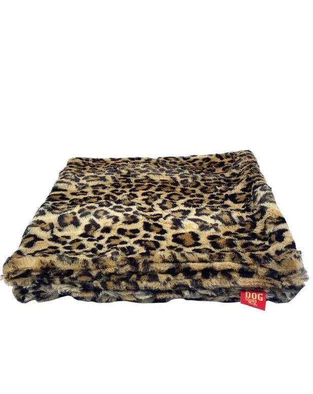 Plush Dog Blanket in Sand Leopard - Image 2