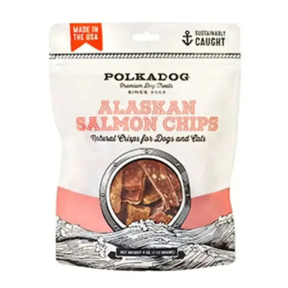 Polka Dog Alaskan Salmon Crunchy Crisps Dog Treats 4oz Bag