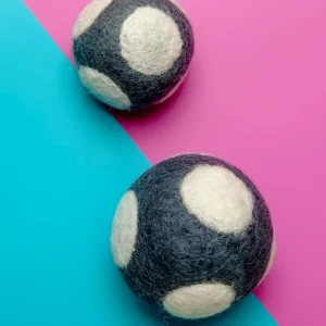 Polka Dot Ball Toy in Grey and White