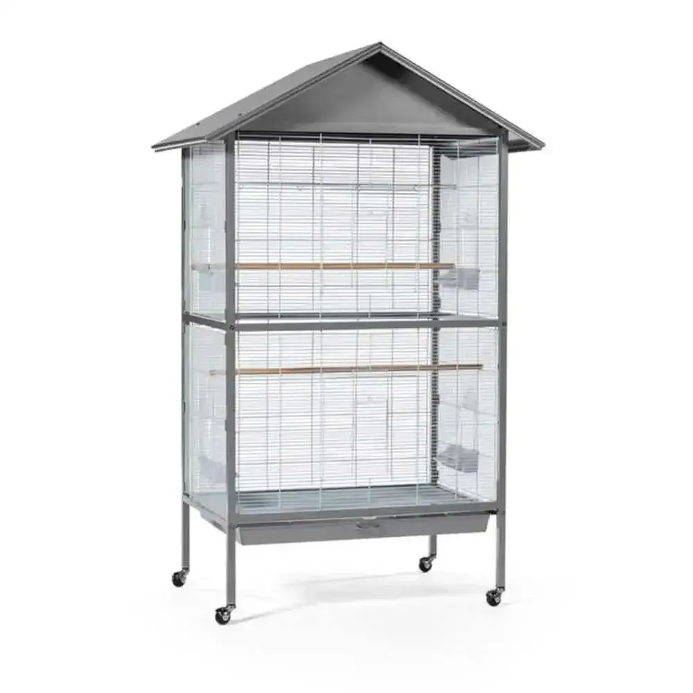 Prevue Pet Products Charming Aviary Flight Bird Cage Pearl Grey